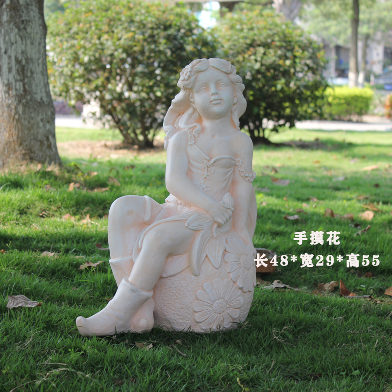 欧式花园户外阳台装饰天使创意雕塑花仙子雕像门口人物落地摆件 - 图2