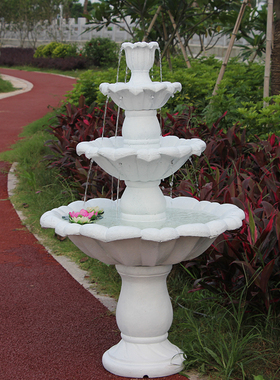 户外喷泉欧式庭院鱼池流水水景花园客厅装饰落地婚庆道具许愿池