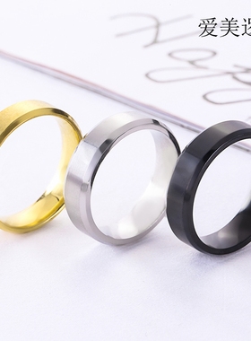 霸气风定制斜边素面热卖钛钢戒指