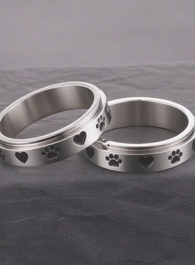 爱心爪印戒指女款高级感