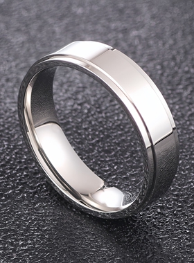 玫瑰刻字亮面定制戒指