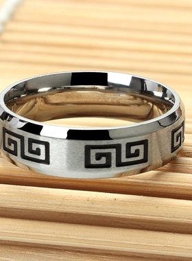 不褪色民族风花纹首饰情侣戒指