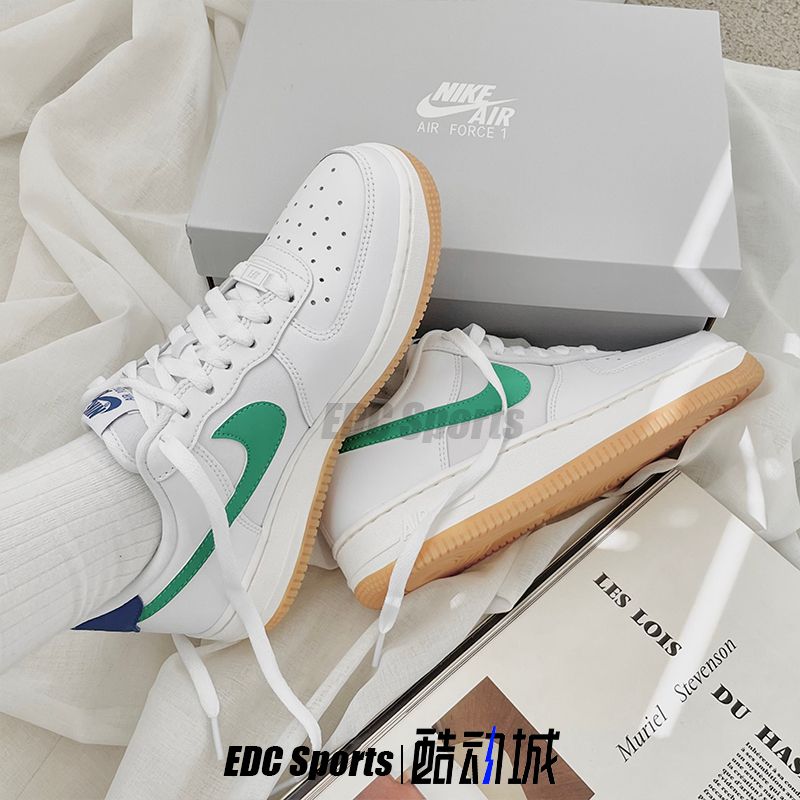 Nike耐克Air Force 1 白绿AF1空军一号女低帮休闲板鞋DD8959-110 - 图1