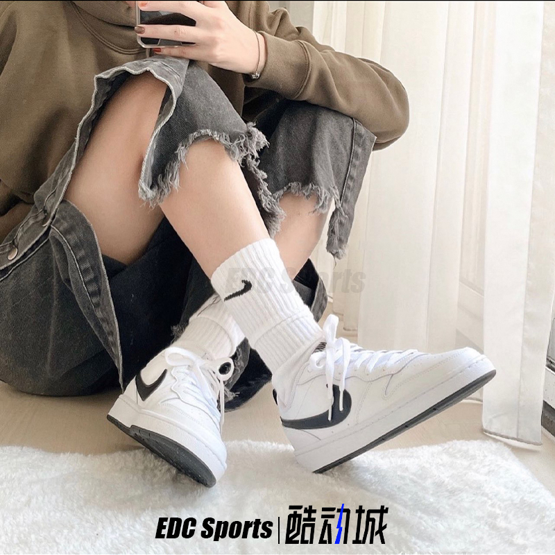 耐克Nike Court Borough Low黑白女子低帮休闲运动板鞋BQ5448-104-图1