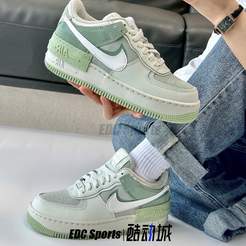 Nike耐克Air Force Shadow AF1灰绿反光空军一号女款CW2655-001 - 图2