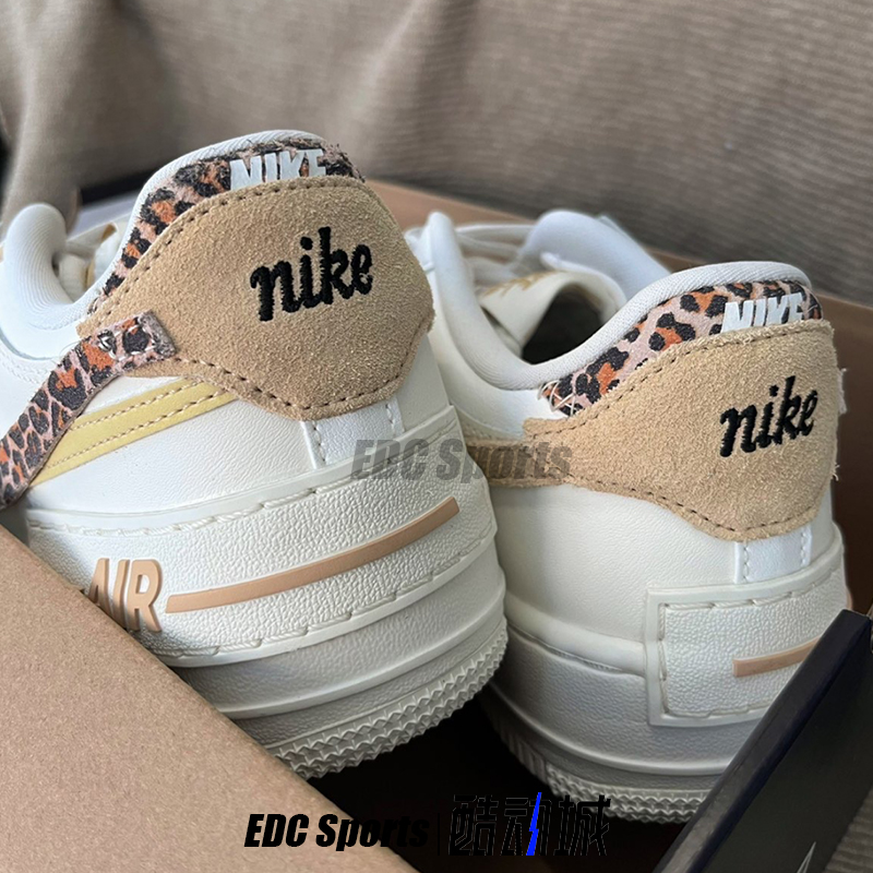 Nike耐克Air Force Shadow豹纹双钩AF1空军一号女板鞋CI0919-120 - 图2