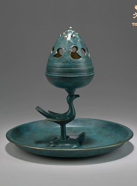 铜师傅全铜朱雀铜熏炉国风摆件