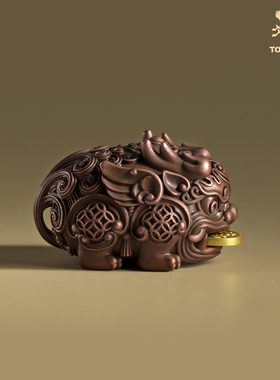 铜师傅紫铜貔貅桌面摆件