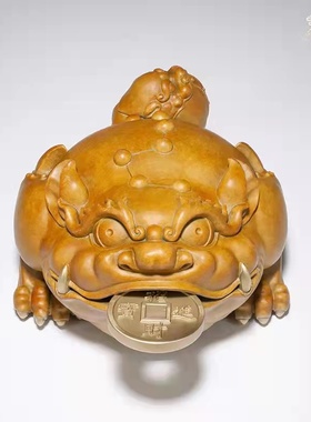 铜师傅黄铜招财书房金蟾工艺品