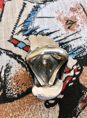 古着全新美国印第安手工银戒指