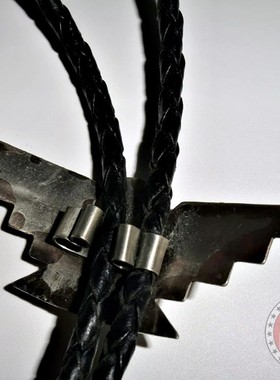 Vintage美产印第安祖尼手工制作天然松石镍银波洛领带bolo tie