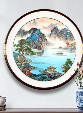 新中式入户玄关装饰画山水画促销