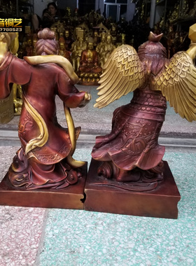 大号铜雷师金光圣母像铜雷公电母家用雷神闪电摆件定做