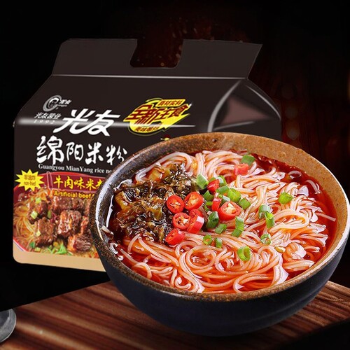 光友绵阳米粉米线四川粉丝麻辣牛肉味红汤米粉方便速食冲泡粉丝 - 图1