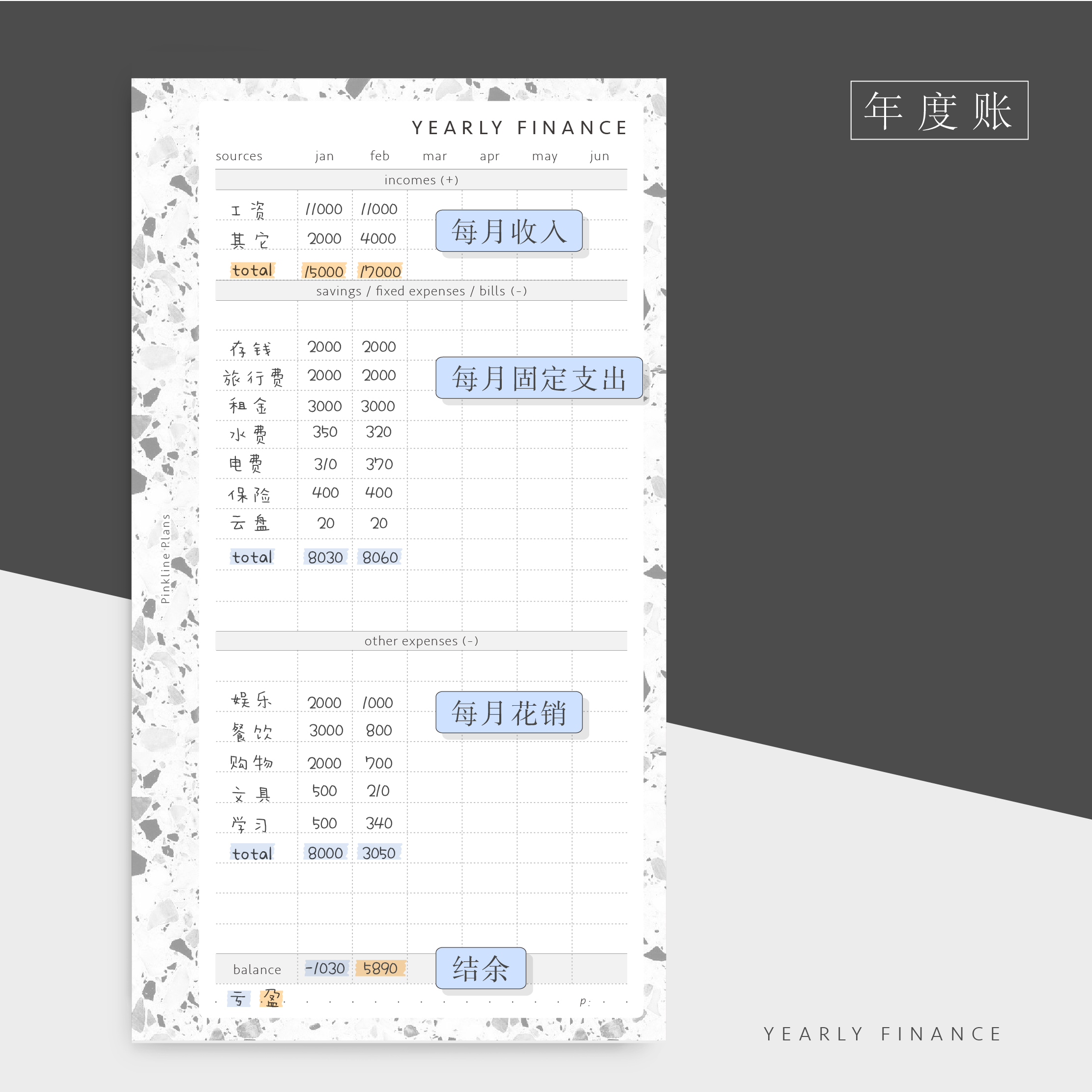 基础记账组内A5slim678m5奇葩活页手账替芯年日月理财务家计本 - 图2