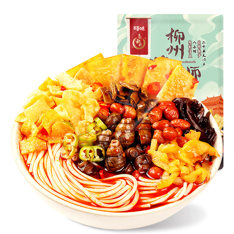 百草味旗舰店【百草味-正宗柳州螺蛳粉330gx3】酸辣粉速食方便面泡面米粉特产3