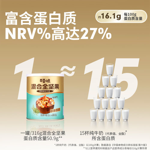 百草味每日坚果罐装纯坚果316g青藤椒味黑松露坚果国庆送礼零食 - 图0