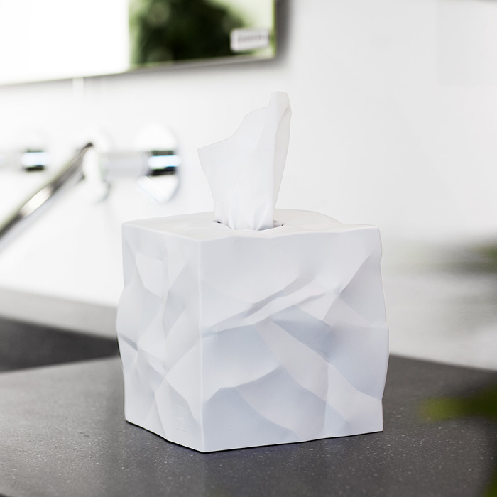 丹麦essey创意方形褶皱纸巾盒时尚面纸盒抽纸盒无底部TPE北欧进口-图0