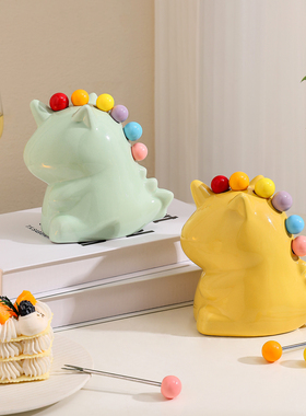 可爱独角兽水果叉收纳摆件