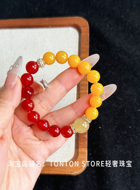 红玛瑙手串女正品巴西红色