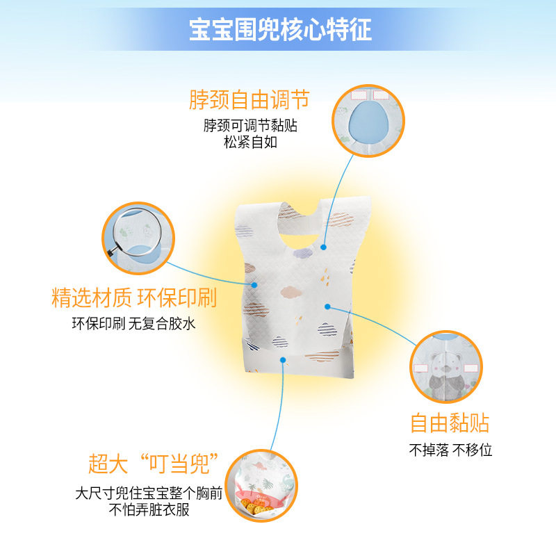 一次性围兜婴儿饭兜辅食防水防污婴幼儿口水巾便携宝宝吃饭护肚子,淘宝优惠券,粉丝福利购,淘宝优惠卷