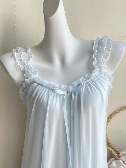 bmunderwear古早少女薄荷蓝复古仙仙睡裙莫代尔薄冰感家居服中裙