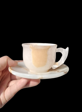 巴基斯坦进口手工天然玉石咖啡杯摆件家居装饰品