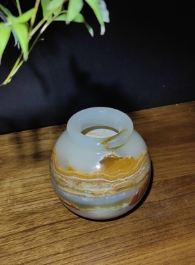 巴基斯坦玉雕玉石中国坛中式家居玉坛子花瓶摆件玄关玉器玉罐子