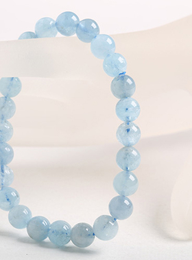 水晶手链单圈饰品天然海蓝宝