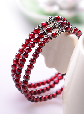 石榴石多层靓丽风水晶韩版手串