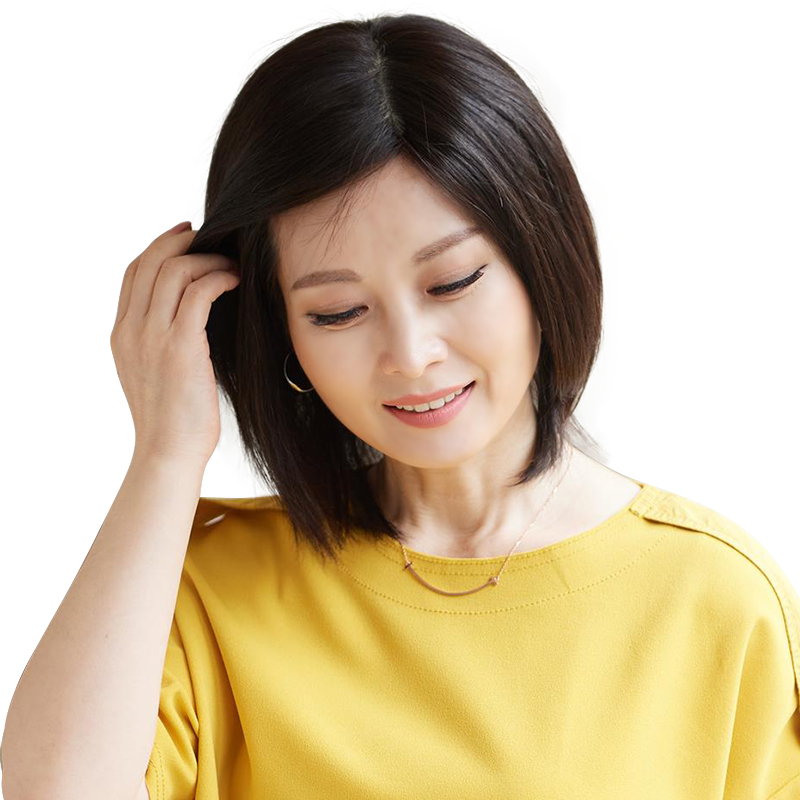 美禾加厚头顶真人发丝假发片 美禾直发片