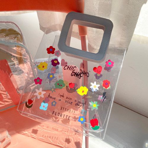 透明化妆包收纳洗浴包大容量手提防水洗漱包男女便携游泳健身旅行 - 图2