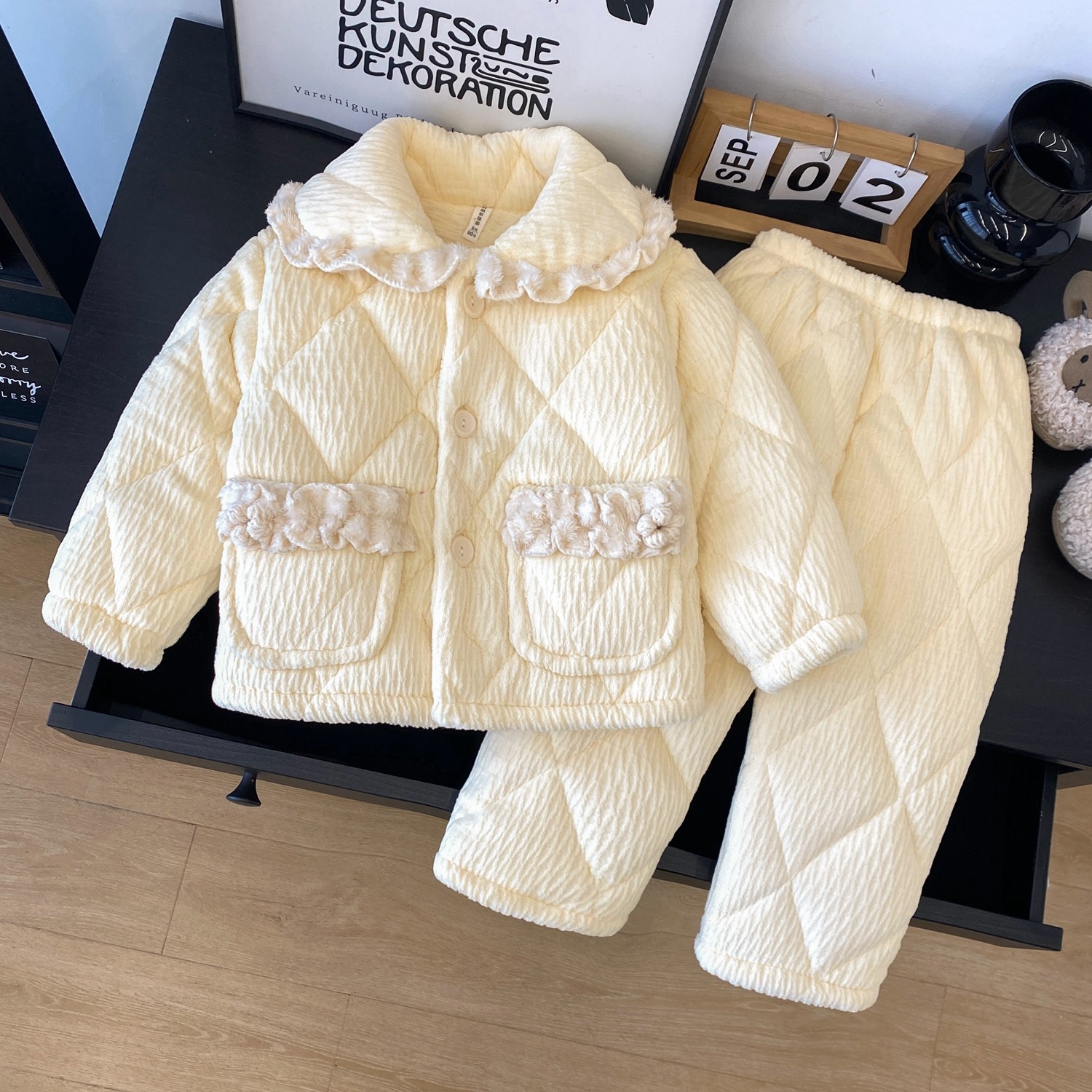 儿童睡衣冬季三层加厚夹棉法兰绒家居服套装女童可爱公主风可外穿,淘宝优惠券,粉丝福利购,淘宝优惠卷