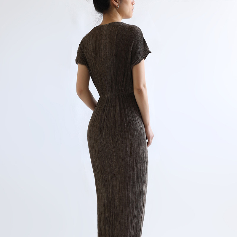 cicidream 自然染 大地色系优雅 超柔手感 长裙连衣裙。