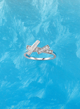 Witther几何型方形白钻戒指女小众设计不规则高级感轻奢指环秋冬