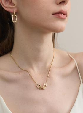 SOLDEVERANO蕃秀西班牙小众设计感高级感双环卡扣锁骨链项链女ins