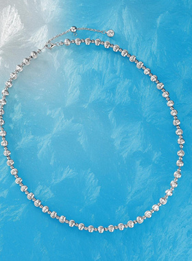 Witther原创设计拉丝猫眼小金珠锁骨链女轻奢小众转运珠项链925银