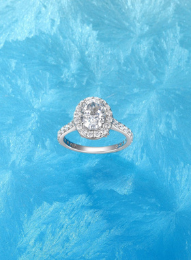 Witther小众设计围镶椭圆钻戒指女轻奢925银高级满钻鸽子蛋面钻戒