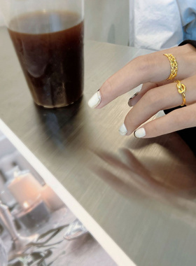 S925银同心结戒指女轻奢小众素圈