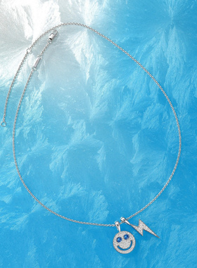 Witther小众设计满钻笑脸项链女轻奢EyeFunny甜酷高级百搭锁骨链