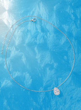 s925银梨形水滴钻石项链简约高级