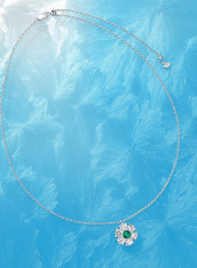 Witther原创设计满钻花朵项链女小众高级轻奢彩宝钻石吊坠锁骨链