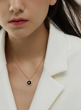 SOL DE VERANO蕃秀 神纹项链 黑色简约高级复古精致百搭OL送女友