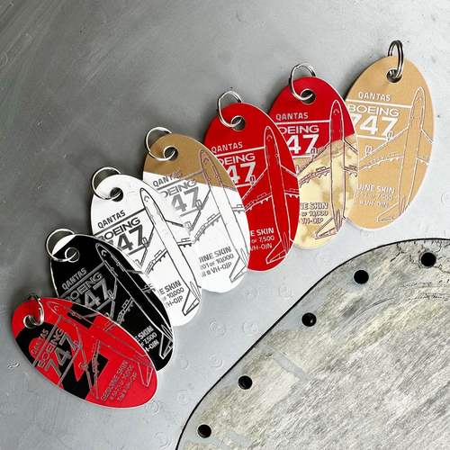 美国PLANETAGS钥匙扣行李牌波音747TWA空客A380PAN航飞机蒙皮挂件 - 图0