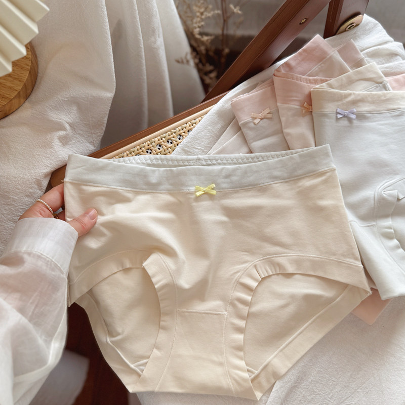 甜美温柔撞色/60支长绒棉少女内裤女婴儿棉透气棉中腰5A抑菌短裤,淘宝优惠券,粉丝福利购,淘宝优惠卷