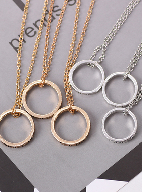 简约文艺风指环合金挂饰吊坠项链