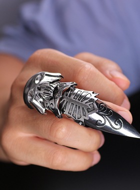 盔甲骷髅戒指关节指套手指饰品