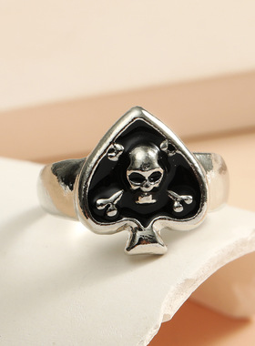 ins风夸张复古鬼脸戒指哥特式