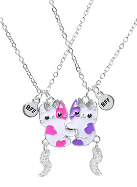 卡通可爱拼接项链牛油果亮片项链