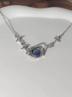 小众设计感爆款蓝色星球项链高级